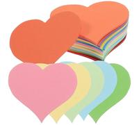 FOYTOKI de Notas Adhesivas de Papel con Pegatinas en Forma de Corazón 100 Unidades para Uso en Cocina y Tableros Mensajeros 6.5x7.5 Cm Colores Variados Color Aleatorio