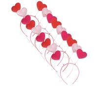 FOYTOKI Diadema de Corazón para San Valentín, 9 Piezas Brillo Dorado y Rosa, Accesorios para Fiesta y Disfraz, Banda Pelo Diseño de Corazones, Adecuado para Bodas y Celebraciones