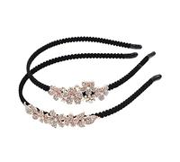 FOYTOKI Diademas de Gemas de Imitación 2 Piezas, Diseño Floral de Cinco Pétalos, Tocado para Mujer, Boda y Eventos Obsequios, Accesorio Elegante para Cabello, Adaptable y Flexible