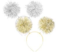 FOYTOKI Diademas para Mujer Pompones de Glitter Silk y Plástico, Efecto Deslumbrante y Flexible, Ideales para Fiestas de Disfraces, Paquete de 2 Piezas