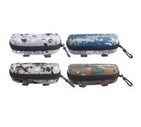 FOYTOKI Estuche para Gafas de Sol con Cremallera 4 Piezas, Resistente a Golpes, Diseño Camuflaje (gris Roca, Azul Océano, Verde, Amarillo Tropical), Portátil para Deportes al Aire Libre