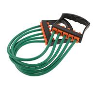 FOYTOKI Expansor de Pecho 5 Tubos Banda Elástica Verde Desmontable Cuerda de Resistencia para Entrenamiento de Fuerza y Fitness en Casa para Hombres