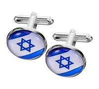FOYTOKI Gemelos de Camisa para Hombre Bandera de Israel, Gemelos de Aleación para Puño Francés, Accesorios de Traje Formales, 1 Par, Complementos Masculinos Elegantes