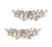 FOYTOKI Hebillas Decorativas para Zapatos de Boda Doradas de Aleación de Zinc, Clip para Zapatos Cristales Brillantes, Accesorio Ligero y Elegante para Fiesta