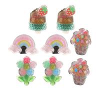 FOYTOKI Hebillas para Zapatos Infantiles Brillo y Purpurina, 8 Piezas Desmontables Diseño de Princesas, Colores Amarillo y Verde, Adornos para Cordones de Zapatillas, Accesorios para