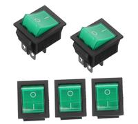 FOYTOKI Interruptor de Arranque de Forma de Barco Verde, Plástico Resistente, Alta Potencia, Fácil de Operar, Adecuado para Equipos Marinos E Industriales, Pack de 5 Unidades