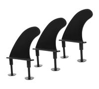 FOYTOKI Juego de 3 Quillas Negras para Tabla de Surf, Aleta de TPU Flexible Desmontable, Accesorio para Kayak y Paddle Surf, Divisor de Agua para Dirección Mejorada y Estabilidad