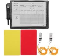 FOYTOKI Juego de Árbitro de Fútbol 6 Piezas con Tarjetas Roja y Amarilla, 2 Silbatos Metálicos, Bolígrafo y Bloc de Notas Portátil para Competición Deportiva y Arbitraje Profesional