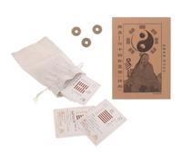 FOYTOKI Juego de Cartas I Ching 64 Hexagramas Manual de Feng Shui, Monedas Chinas de Riqueza y Amuletos de Buena Suerte, Accesorios para Adivinación y Exploración Cultural
