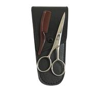 FOYTOKI Juego de Tijeras y Diseño Antióxido para Cejas y Bigote de Acero Inoxidable Negro Corte para Uso Profesional en Barberías y Hogar