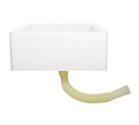 FOYTOKI Lavabo Pequeño Colgante de Pared para Baños Pequeños, de Plástico Blanco, sin Taladros, Diseño Moderno y Mantenimiento Sencillo para Espacios Reducidos