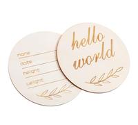 FOYTOKI Letreros de Madera Minimalistas Nombre Personalizable para Anunciar el Nacimiento del Ñiño Pack de 2 Piezas, Obsequio Adecuado para Nuevos Padres