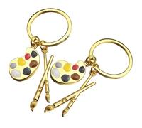 FOYTOKI Llavero Colgante Creativo de Metal en Forma de Paleta 2 Unidades, Adorno Decorativo Ligero para Bolso y Coche, Accesorio Artístico Original Obsequio para Amantes del Arte