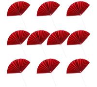 FOYTOKI Palillos para Tartas en Forma de Abanico Rojo 10 Piezas, Adornos para Tartas de Cumpleaños Creativos, Decoración de Pasteles Segura de Papel para Fiestas Infantiles