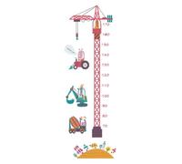 FOYTOKI Pegatina de Pared Infantil Diseño de Grúa Torre, 2 Unidades 30x90 Cm, Calcomanía Artística de Pvc para Decoración y Medición de Altura en Habitación