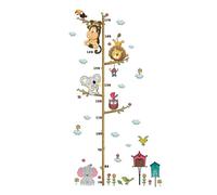 FOYTOKI Pegatinas de Pared de Animales del Zoológico Medidor de Crecimiento para Niños, Material Pvc Fácil de Aplicar y Reposicionar, Decoración Adecuada para Dormitorios Infantiles