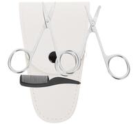 FOYTOKI Precisión Juego de 4 Tijeras para Recortar Bigote y Acero Inoxidable y Fácil de Llevar, Adecuado para Uso y Barberías Profesionales