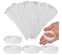 FOYTOKI Pulseras de identificación médica para hospital, 100 unidades, desechables, grabables, white, impermeables, para pacientes en hospitalización