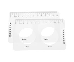 FOYTOKI Regla Medidora de Diámetro Paquete de 2 Piezas para Frutas y Verduras de Plástico, Diseño Hueco y Multifuncional para Educación Culinaria