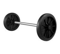 FOYTOKI Ruedas de repuesto para botes de basura con ruedas de plástico, color negro, eje hueco de 48 cm, 2 ruedas, maniobrables, para hogares de ancianos