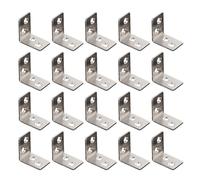 FOYTOKI Soporte en L de Hierro para Muebles 20 Piezas, Conector de Esquina Reforzado para Sillas de Oficina y Escritorios, Accesorio de Fijación para Ángulo Recto, Uso en Bricolaje