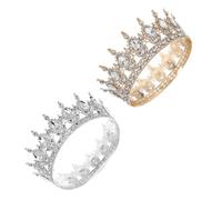 FOYTOKI Tiara de Gemas de Imitación Vintage Estilo Barroco, 2 Piezas, Aleación de Zinc y Rhinestone, Diseño Europeo, Accesorios para Pelo Mujer y Niña en Fiestas Temáticas
