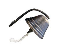 FOYTOKI Timbre de Puerta Pequeño de Hierro Fundido Color Bronce Retro para Cafetería y Decoración, Timbre Manual Sonido Fuerte para Interior y Exterior, Estilo Vintage Compacto