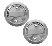 FOYTOKI Tirador de Puerta de Armario, Manija del Gabinete Circular Plegable de Acero Inoxidable, Plata, para Puerta de Baño y Aseo, Fácil Instalación