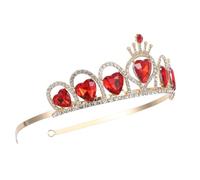 FOYTOKI Tocado de Novia Rojo con Diseño de Emblema de Acrílico, Elegante y Delicado, Accesorio el Cabello que Permanece Fijo, Adecuado para Aniversarios y San Valentín