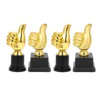 FOYTOKI Trofeo de Pulgar Plástico 4 Piezas, Premio de Estímulo Creativo para Competición Escolar, Regalos Infantiles para Eventos y Actividades Deportivas