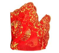 FOYTOKI Velo de Novia Rojo Tradicional Diseño de Encaje y Tejido Lentejuelas, Accesorio Decorativo para Boda China Que Realza la Estética Nupcial