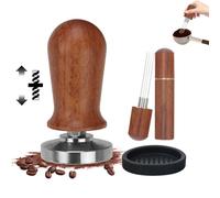 Foyucool Juego de Prensador de Cafe, Café Tamper 51mm, WDT Tool Espresso Coffee Stirrer, Tamper Mat de Silicona, Muelle Incorporado para Facilitar el Prensado, para Cafés y Amantes del Café