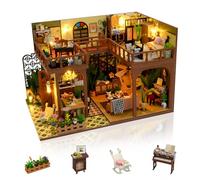 Foyucool Kit de Miniaturas Adultos para Montar, Cabaña Loft Vintage, Maqueta DIY con Muebles, Manualidad Creativa para Estantería, Regalo Original para Cumpleaños y Día de la Madre