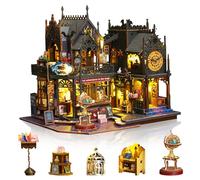 Foyucool Kit de Miniaturas para Adultos, Casa de Muñecas Completa con Accesorios, Maqueta de Madera DIY para Construir, El Regalo Ideal para Navidad o cumpleaños, Castillo Mágico