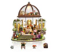 Foyucool Kit de Miniaturas para Adultos, Casa de Muñecas con Muebles, Kit DIY para Adultos, El Regalo Ideal para Navidad o cumpleaños, Casa de Flores del Castillo
