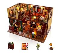 Foyucool Kit de Miniaturas para Adultos, Casa de Muñecas con Muebles, Kit DIY para Adultos, El Regalo Ideal para Navidad o cumpleaños, Loft Retro