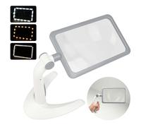 Foyucool Lupa con luz 48 Leds, 3 Modos de Atenuación, Lupa de Sobremesa y de Mano 2 en 1, Grande y Ligera, 2.5X Lupa Lectura, para Leer Impresiones Pequeñas y Baja Visión, Blanco