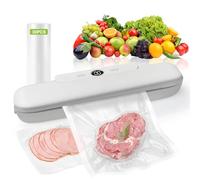 Foyucool Máquina selladora al vacío con 30 bolsas, sellador al vacío de alimentos con modos manuales y de un solo toque, succión ciclónica, ideal para cocinar en casa, sobras y almacenamiento a granel