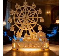 Foyucool Puzzle 3D de Madera para Adultos, Kit DIY con Diseño Único, Rompecabezas para Montar, Regalo Ideal para Cumpleaños o Navidad, Ferris Wheel con Caja de música