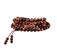 FoZhu Pulsera de 108 Cuentas de oración de Buda de Madera de sándalo y agar Hecha a Mano for Hombres y Mujeres en Varios tamaños.(6mm)