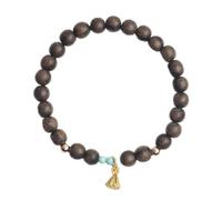 FoZhu Pulsera de oración con Cuentas de Buda de meditación de Yoga de Madera de agar vietnamita Hecha a Mano de 6,5 mm