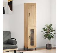 FOZICV Armario auxiliar de alta calidad, armario de cocina, mueble de cocina, mueble de interior multifuncional, decoración del hogar, diseño sencillo y práctico, roble sonoma, 34,5 x 34 x 180 cm