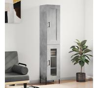 FOZICV Armario auxiliar de alta calidad, armario de cocina, muebles de interior multifuncional, decoración del hogar, diseño sencillo y práctico, color gris hormigón, 34,5 x 34 x 180 cm