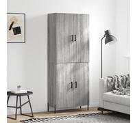 FOZICV Armario de almacenamiento multifuncional con diseño sencillo y práctico, muebles de interior, decoración del hogar, armario de cocina, armario auxiliar gris Sonoma 69,5 x 34 x 180 cm