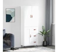 FOZICV Armario de almacenamiento multifuncional de diseño sencillo y práctico, muebles de cocina, muebles interiores, decoración del hogar, armario auxiliar, color blanco, 69,5 x 34 x 180 cm