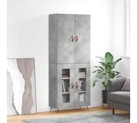 FOZICV Armario de almacenamiento multifuncional para decoración del hogar, muebles de interior, armario de cocina, diseño sencillo y práctico, armario auxiliar, color gris hormigón, 69,5 x 34 x 180 cm