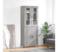 FOZICV Armario de almacenamiento para tablero alto, armario auxiliar multifuncional, mueble de cocina, muebles de interior, decoración del hogar, diseño sencillo y práctico, color gris, Sonoma 69,5 x