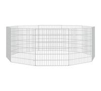 FOZICV Jaula para conejos al aire libre, 10 paneles, 54 x 60 cm, hierro galvanizado, material duradero, marco de alambre, conejera ventilada, recinto para conejos, espacioso, proporciona suficiente