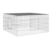 FOZICV Jaula para conejos al aire libre, 110 x 110 x 55 cm, hierro galvanizado, material duradero, marco de alambre, conejera ventilada, recinto para conejos, espacioso, proporciona suficiente espacio