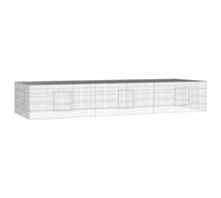 FOZICV Jaula para conejos al aire libre, 3 paneles, 325 x 109 x 54 cm, hierro galvanizado, material duradero, marco de alambre, conejera ventilada, recinto para conejos, espacioso, proporciona